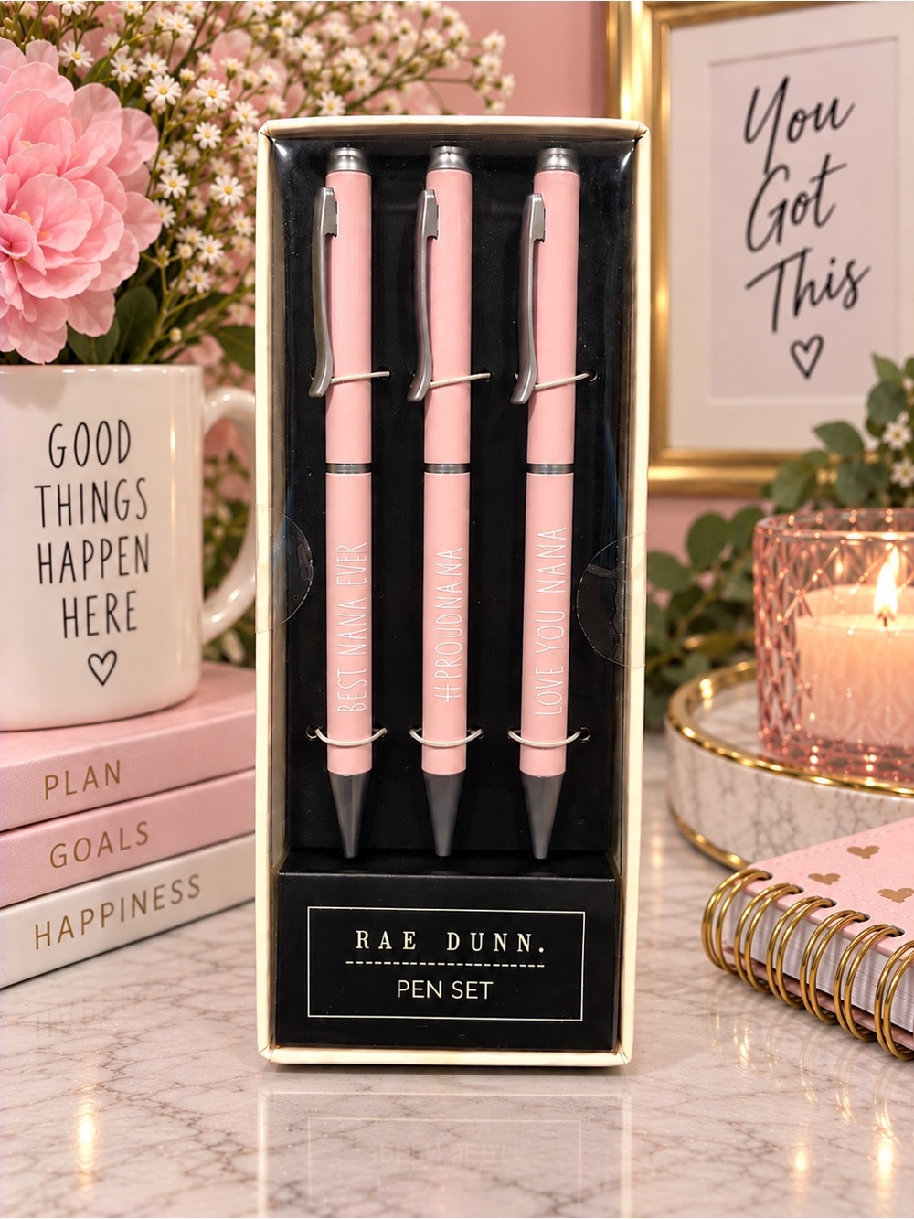 Rae Dunn Best Nana Ever 3 Ballpoint Pen Set NWT